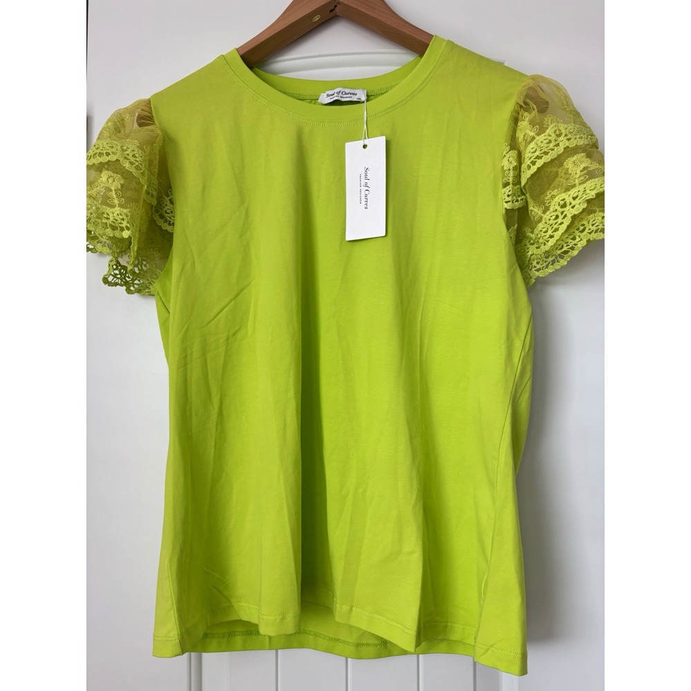 Soul of Curves Women’s Green Lace top 1XL romantic southern bell